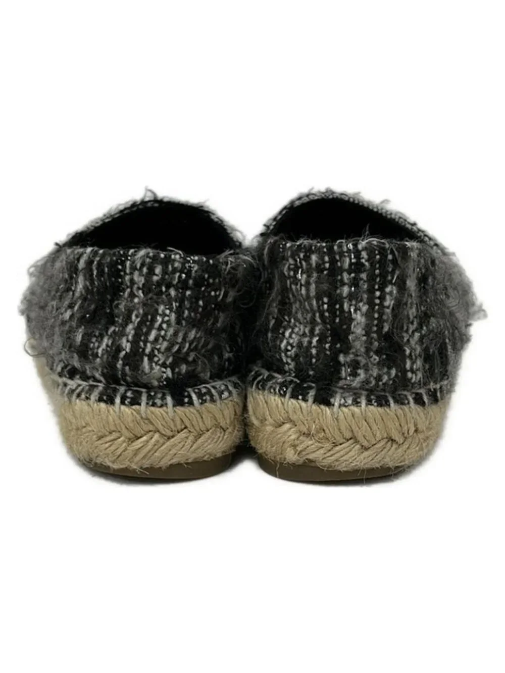 Chanel Slip Ons Black White CC Logo Espadrille X - Picture 3 of 5